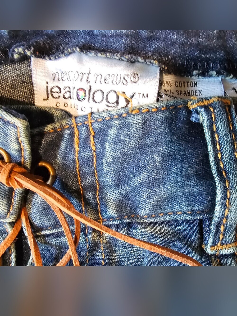 Newport News Jeanology Lace Up Flare Jeans Size 12 Y2K Boho Western Denim Pants - Picture 7 of 11